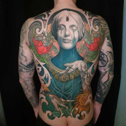 76 tatouage réaliste dos