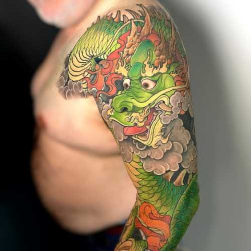 tatouage japonais dragon couleur 48