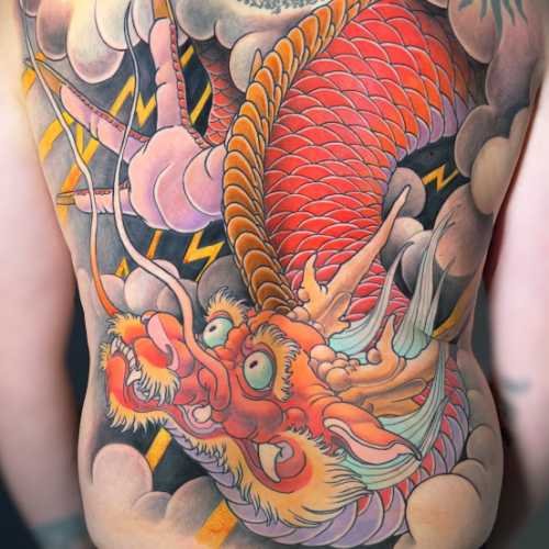 74 tatouage japonais dos dragon
