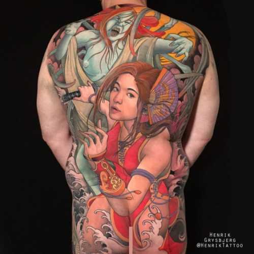 119 tatouage japonais démon dos