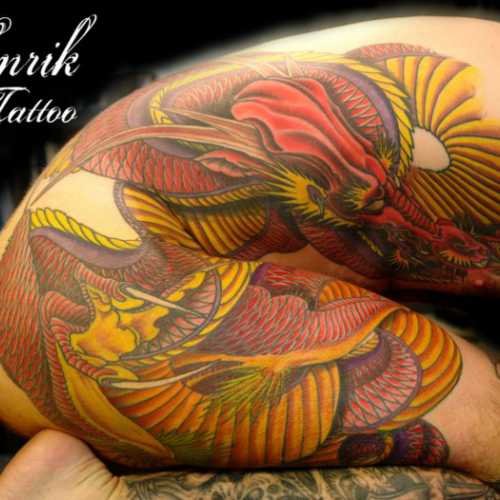 tatouage japonais dragon red 6