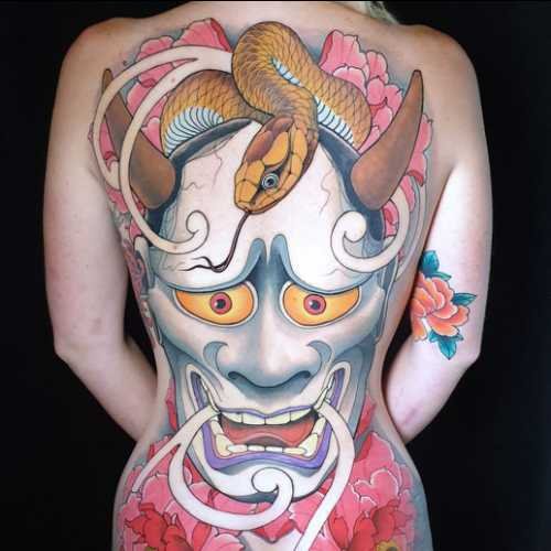 90 dos hannya tatouage japonais