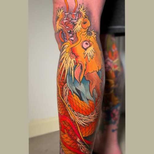 42 tatouage japonais dragon couleur